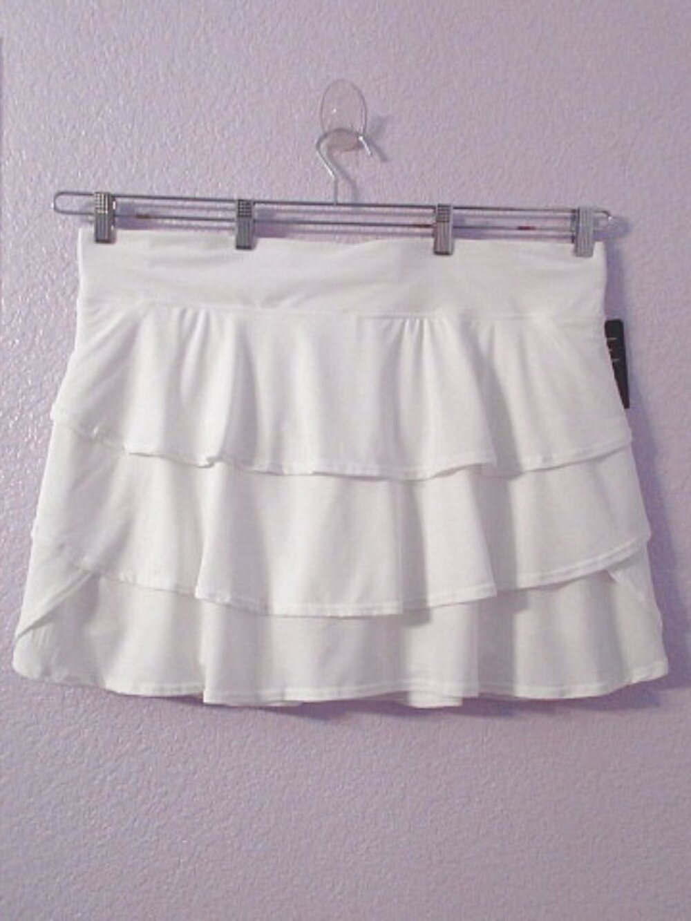 Ideology Tiered Skirt Skort Size 2X Pocket White Stretch Tennis Golf Preppy NWT